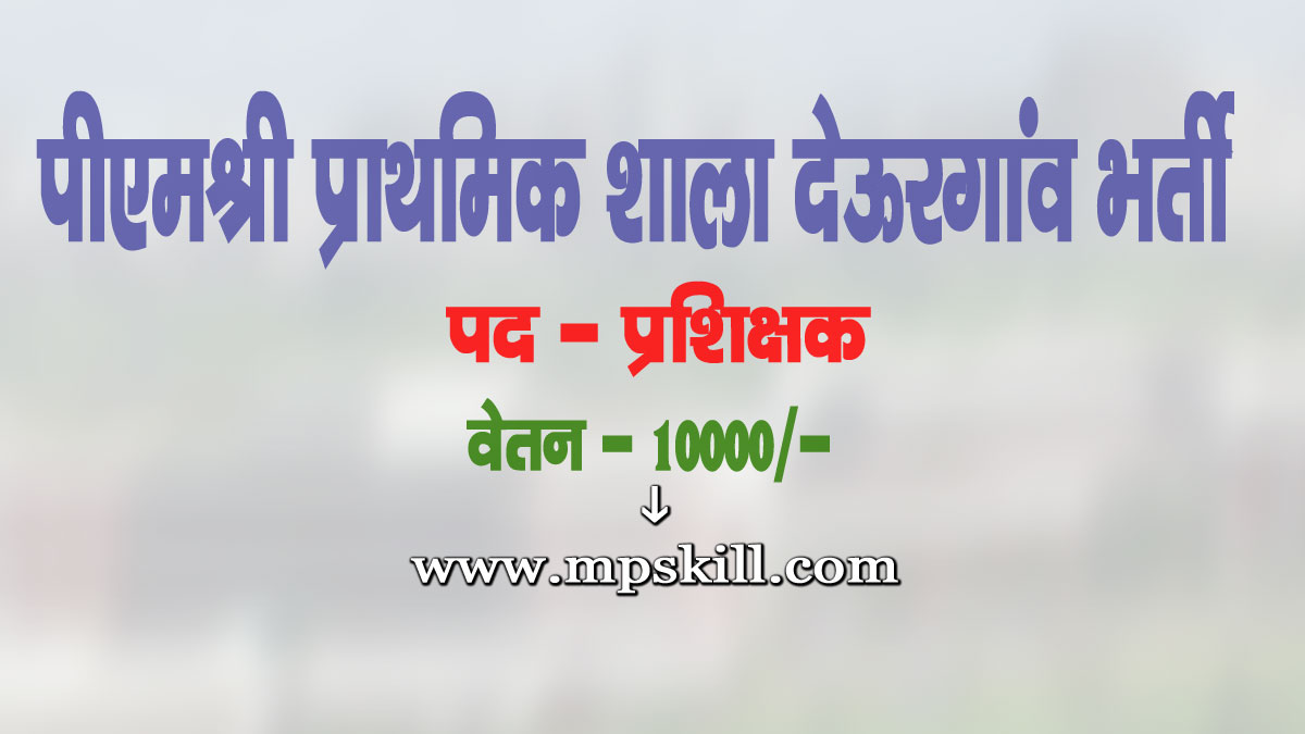 Chhattisgarh PM Shree School Deurgaon Bastar Job 2025